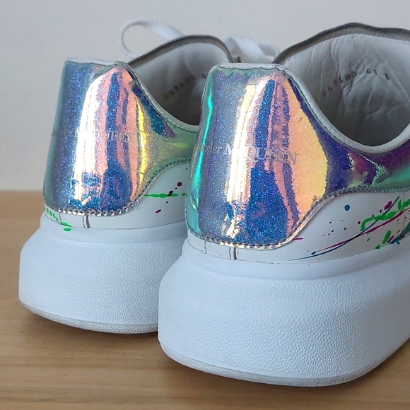 Alexander Mcqueen Abstract Colorful Painted White Leather Sneaker - Picture 11 of 16